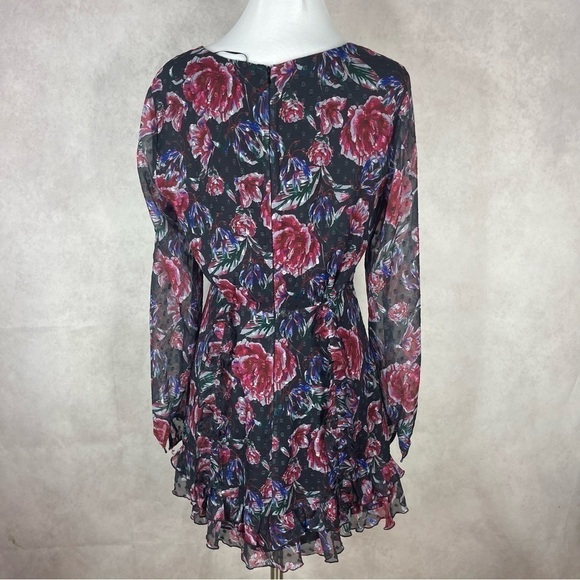 La Maison Talulah Ardour Mini Chiffon Dress In Midnight Rose Women's Size M - Picture 7 of 11